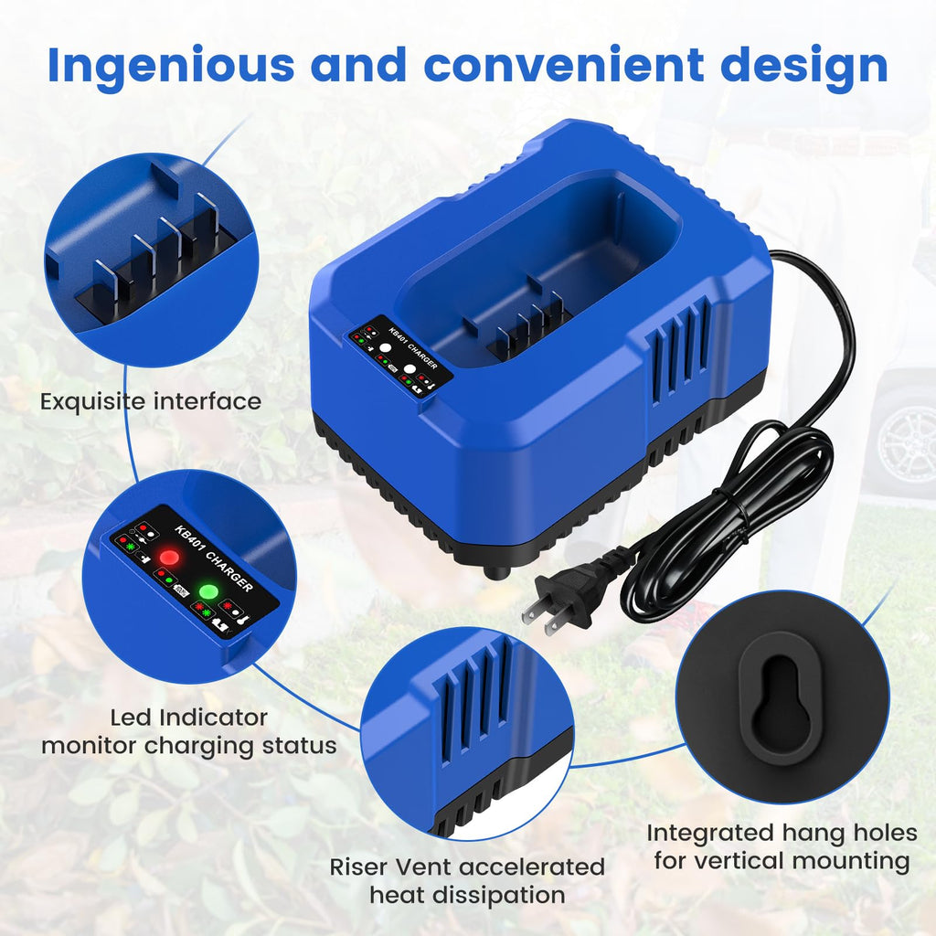40V Battery with Charger Kit for Cordless Power Tools D851