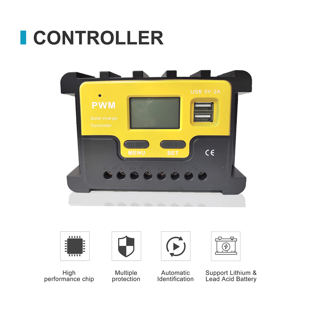 300W Wind Turbine and Solar Panel Kit with Charge Controller B61013