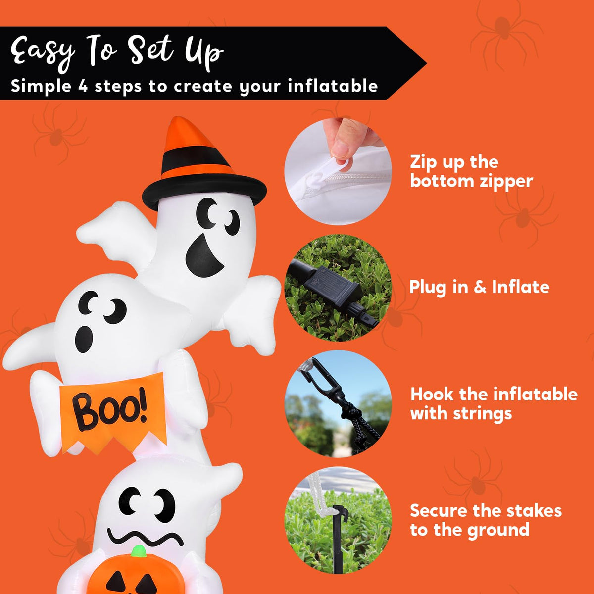 Inflatable Ghost Outdoor Decorations with LEDs M27040
