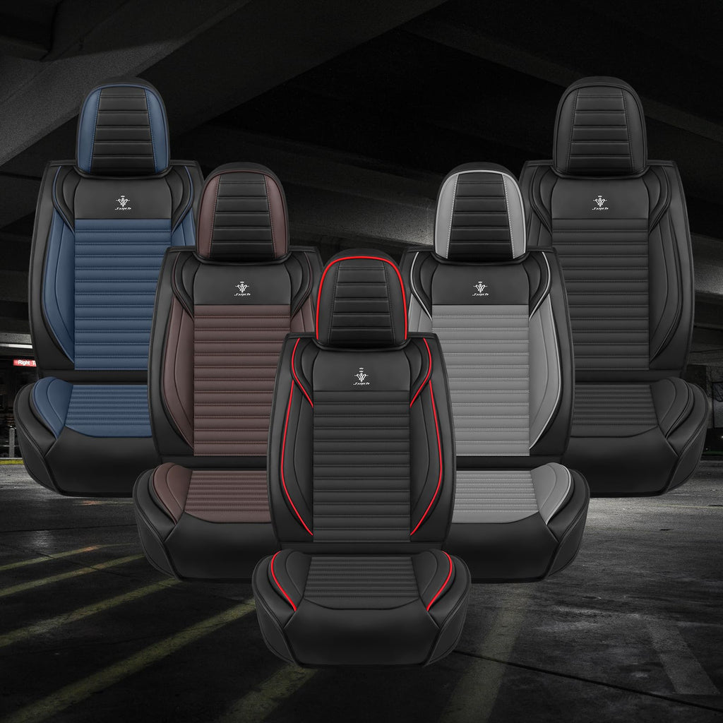 Custom Fit Seat Covers Full Set Black and Red F2127