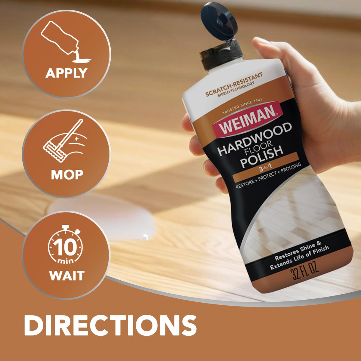 Wood Floor Polish and Restorer 32 Oz G942852