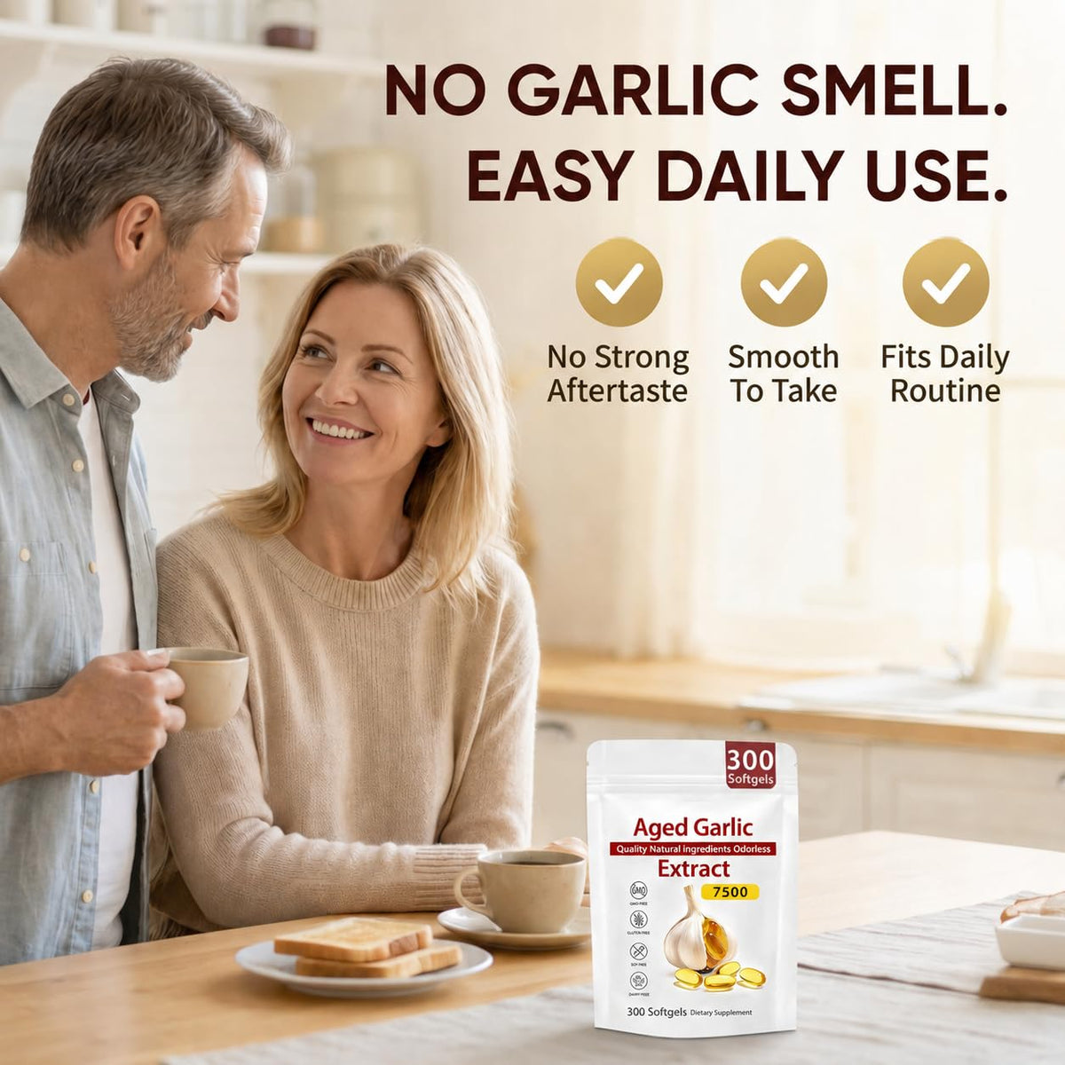 Odorless Organic Garlic Extract Capsules 300 Softgels Y334264