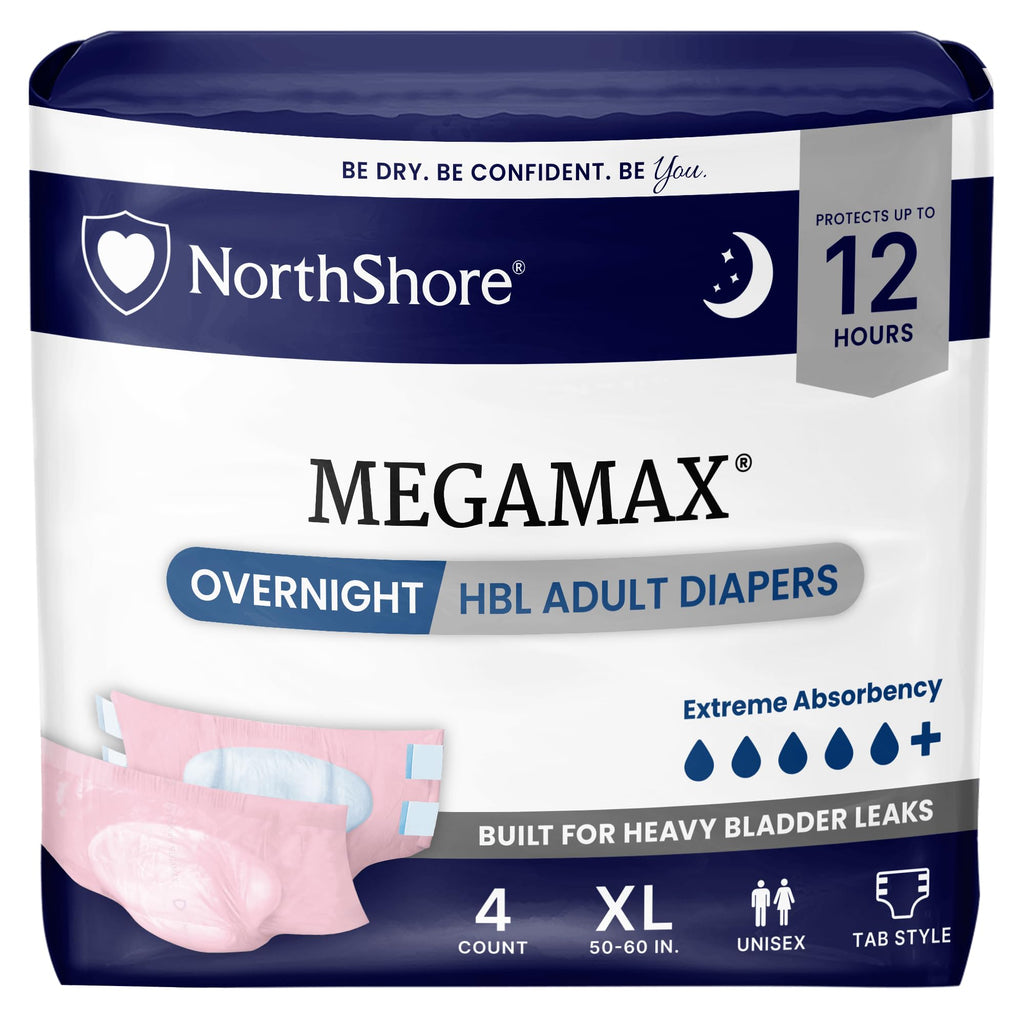 Pink X-Large Adult Diapers with Tabs, 4 Count O262536