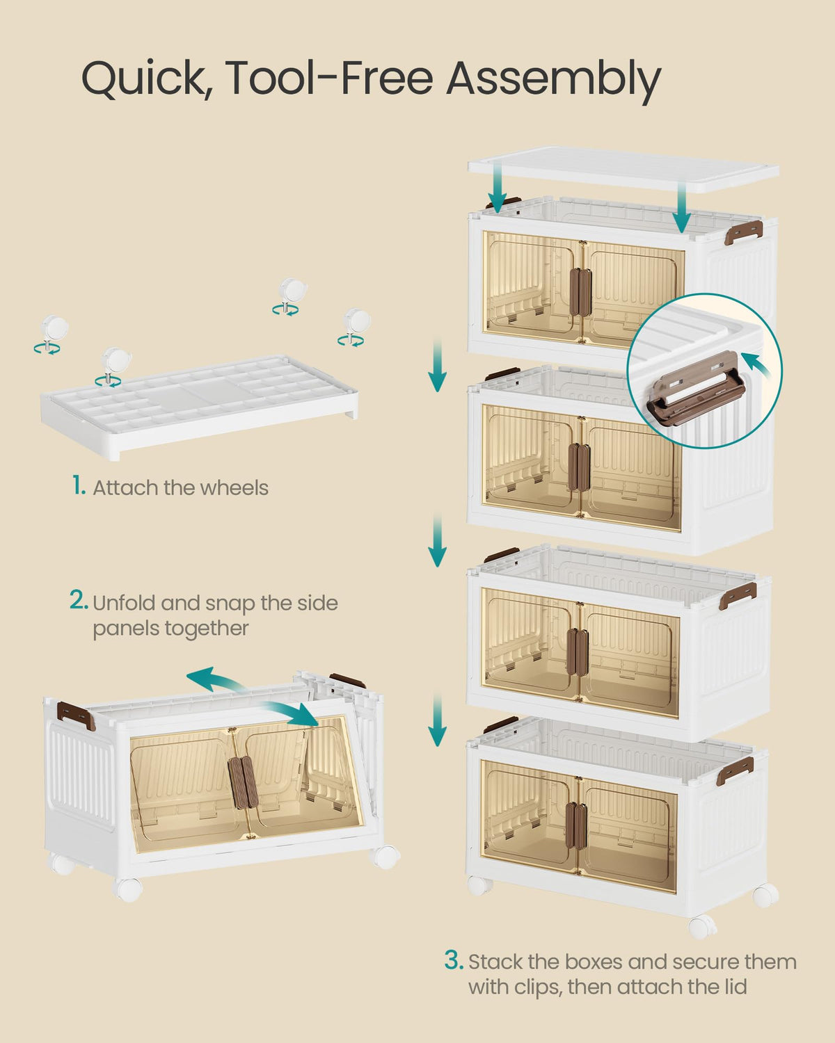 48QT Stackable Storage Bins with Lid Y953909