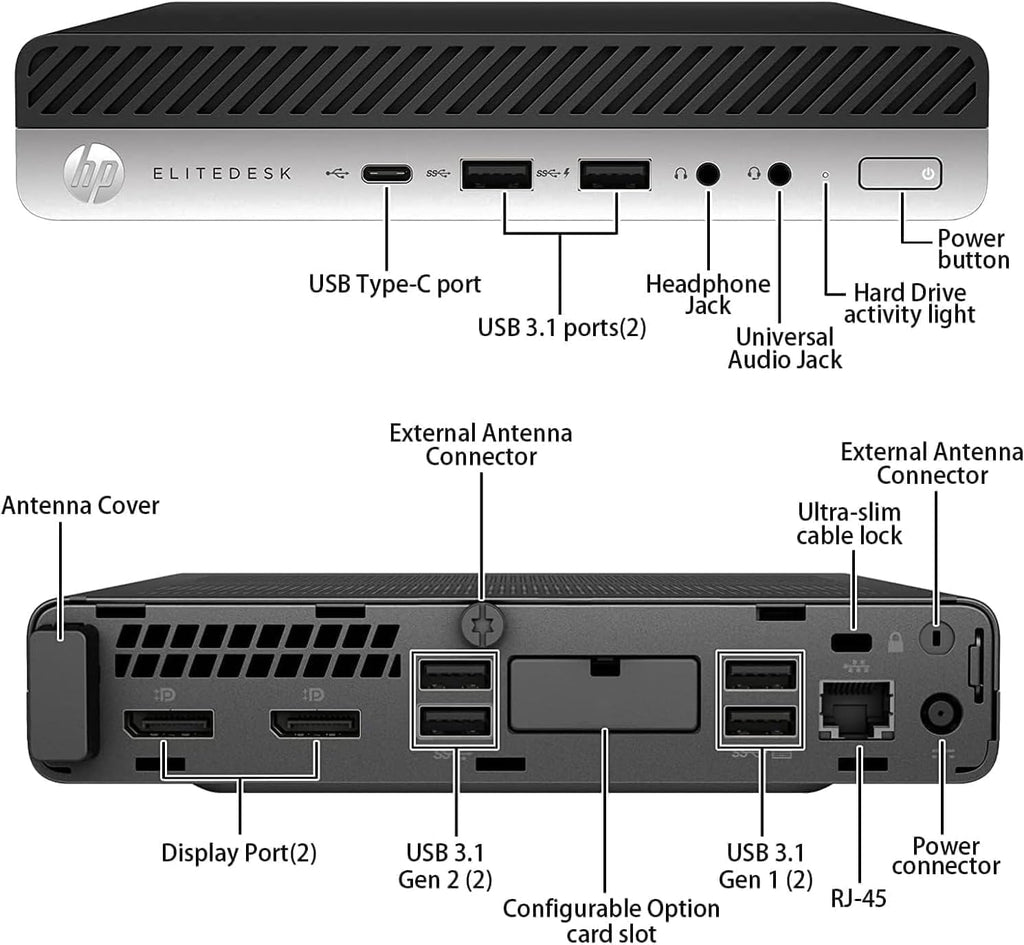 Mini PC Desktop Computer, Intel Core i5-9500T, 8GB DDR4 RAM, 256GB SSD, Keyboard & Mouse, WiFi, Windows 11 Pro A467599