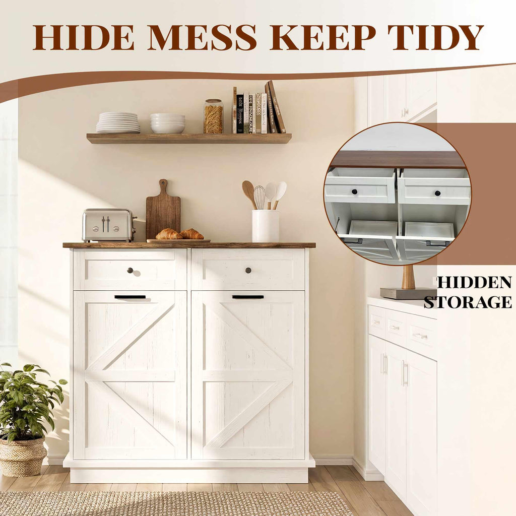 10 Gallon Dog Proof Tilt Out Trash Can Cabinet C953