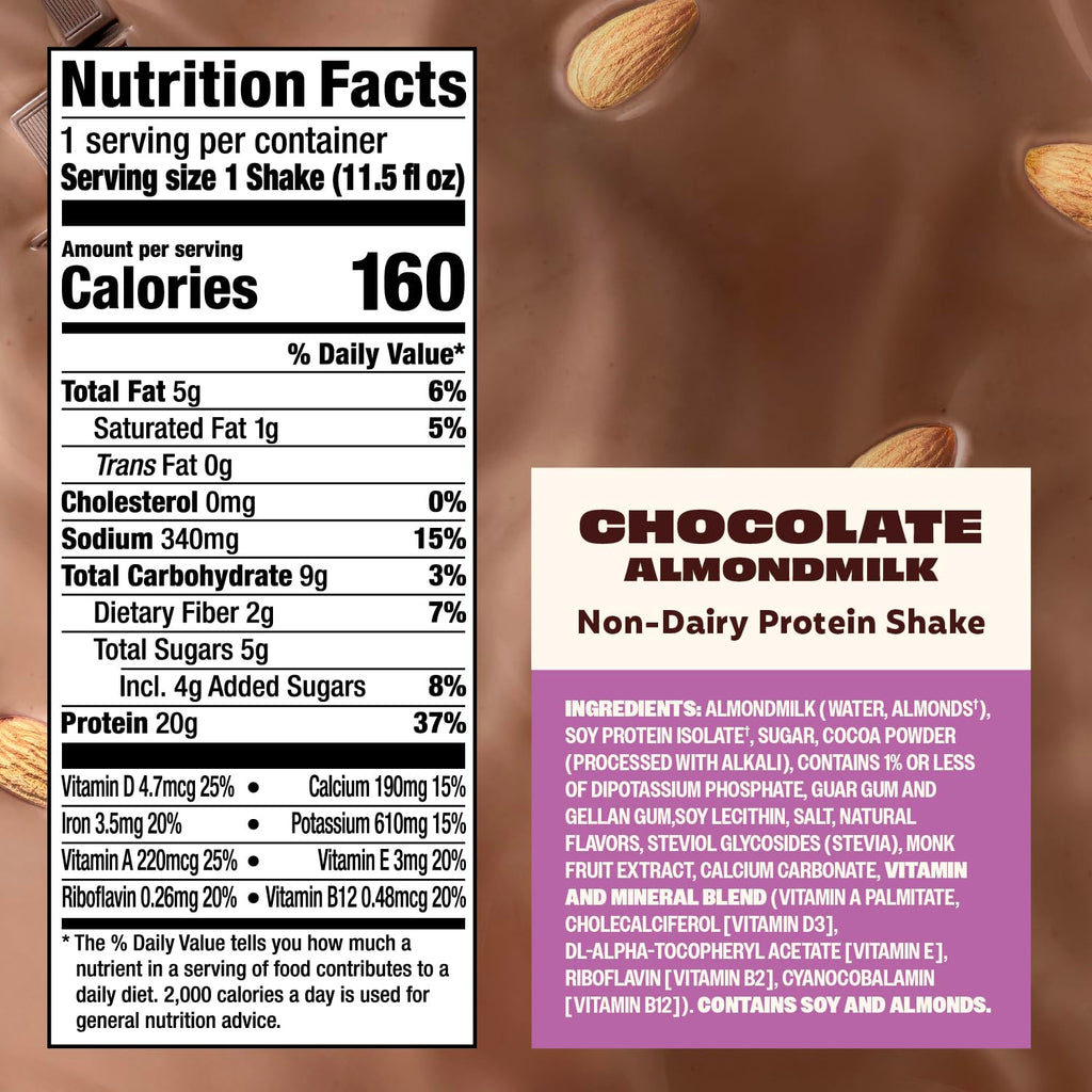 Chocolate Almondmilk Protein Shake 12 Pack Z408