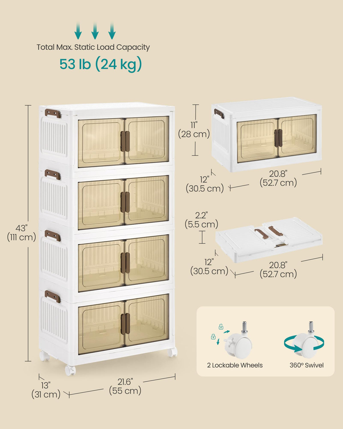 48QT Stackable Storage Bins with Lid Y953909