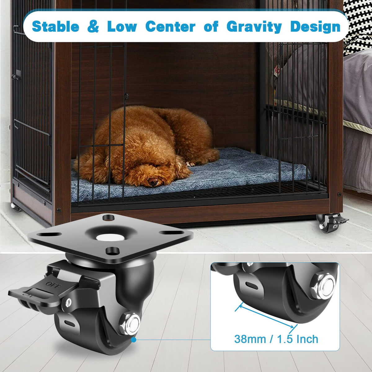 2-Inch Heavy Duty Casters Set of 4 with Brake U83341