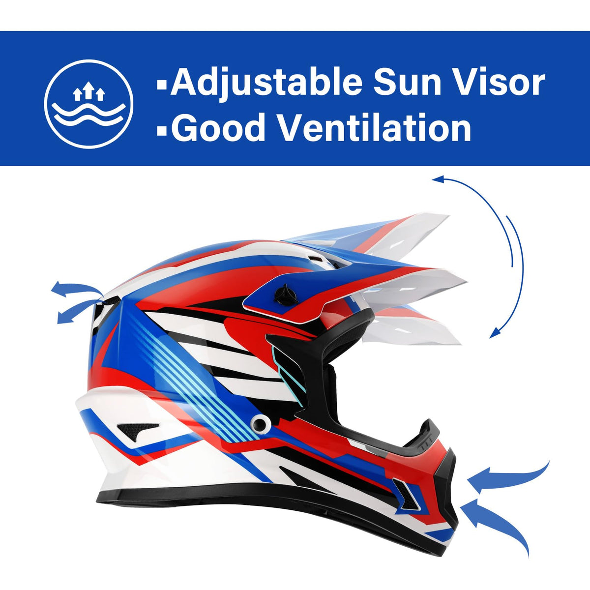 Youth Kids DOT Approved Full Face Motocross Helmet J3112