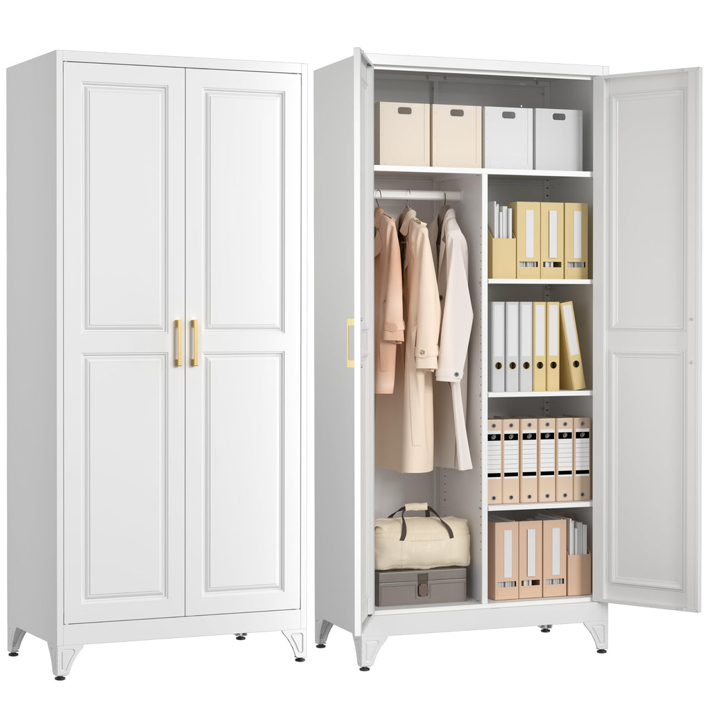 Metal Armoire Wardrobe Closet with 2 Doors L333826