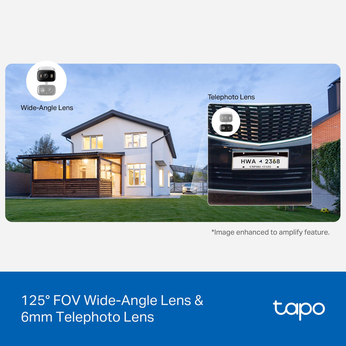 2K Indoor/Outdoor Dual Lens Pan/Tilt Wired Security Camera D8579