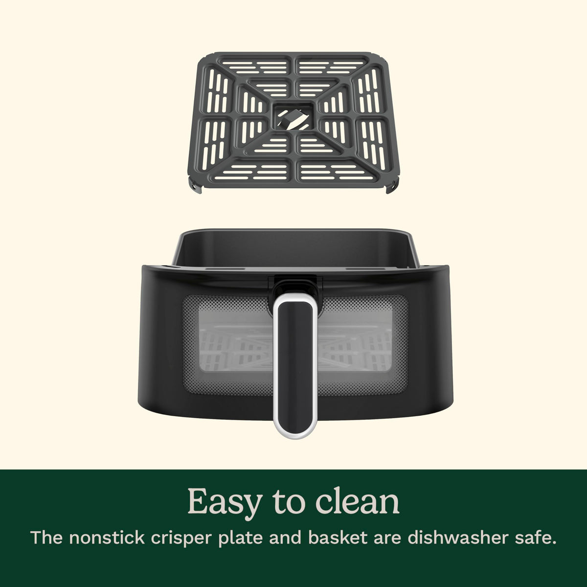 6-Quart Air Fryer with 5 Cooking Functions, Stainless Steel & Black L542