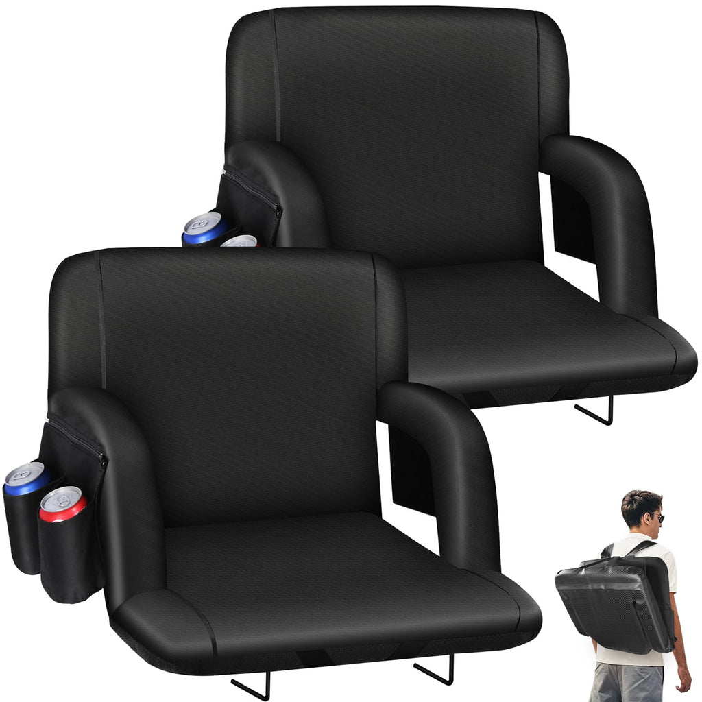 Stadium Seats with Back Support, 2.6'' Thick Pad, 6 Reclining Positions, 2pcs G35746