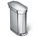45 Liter Brushed Stainless Steel Step Trash Can M3266