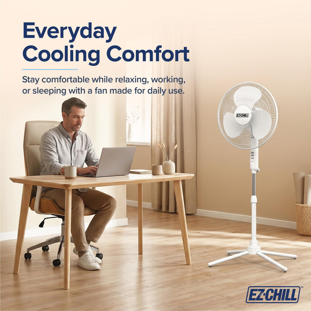 16" Oscillating Pedestal Fan White P15982