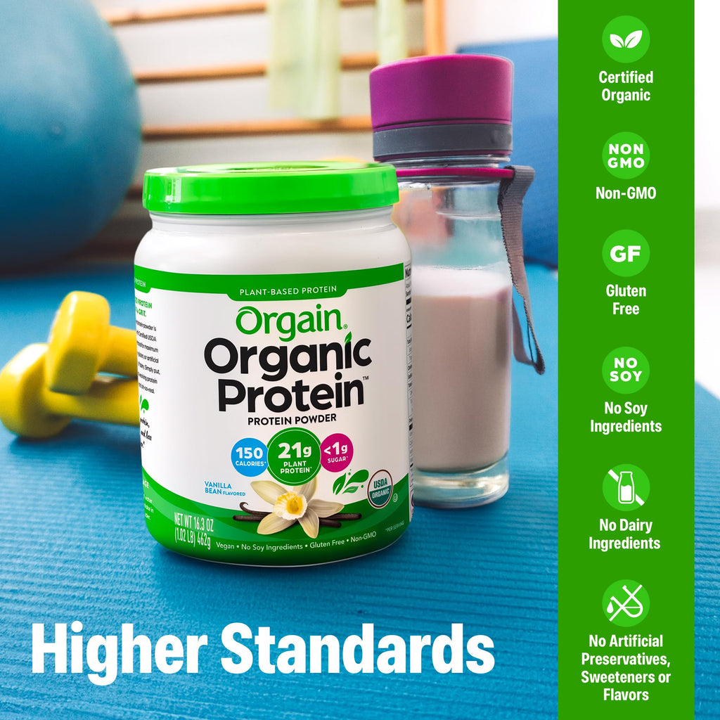 Organic Vegan 21g Protein Powder Vanilla Bean 1.02 lb I658