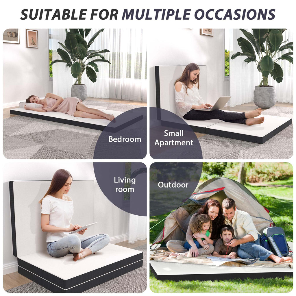 3 Inch Twin XL Tri Fold Memory Foam Mattress X206