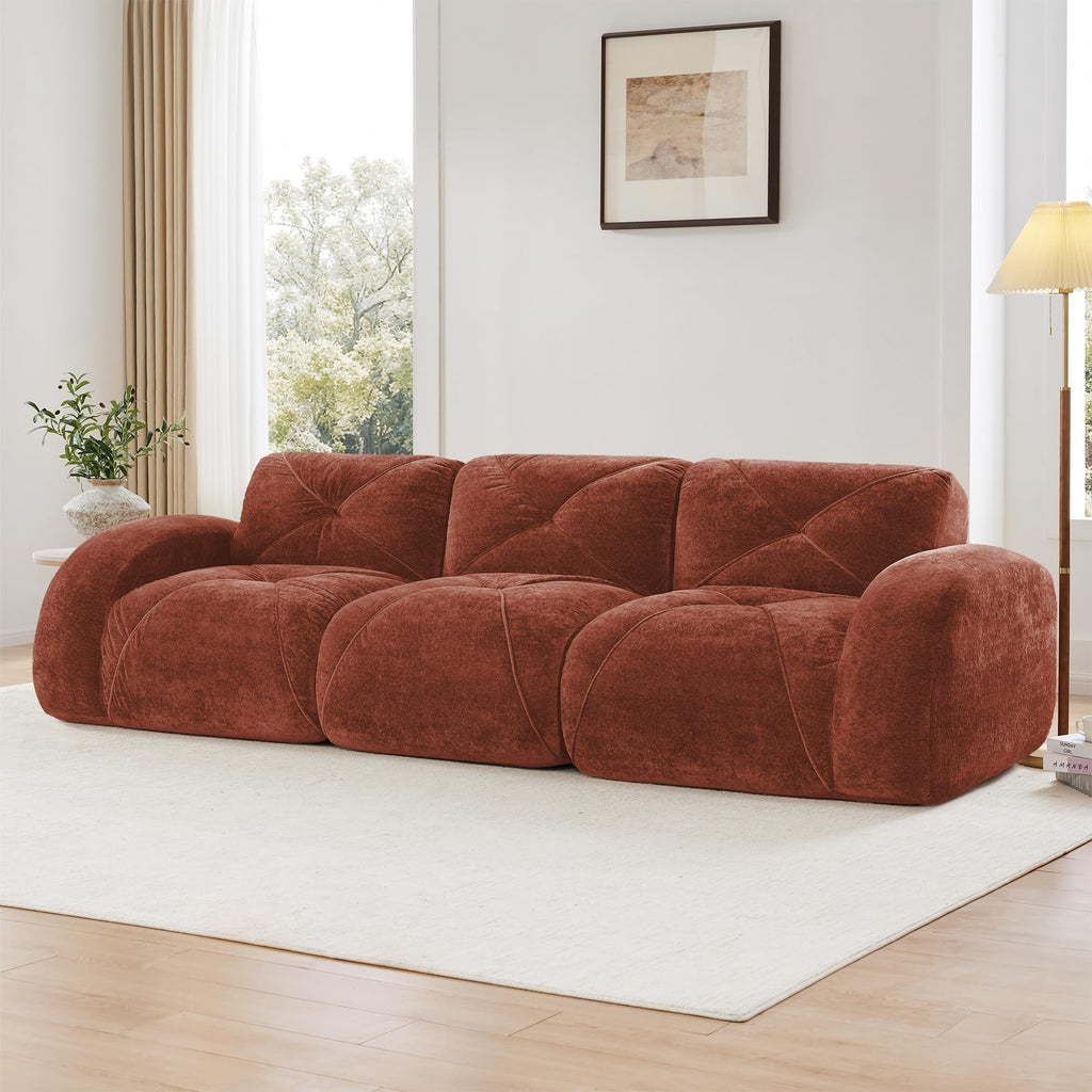 110" Orange Velvet Modular Sofa Q982809