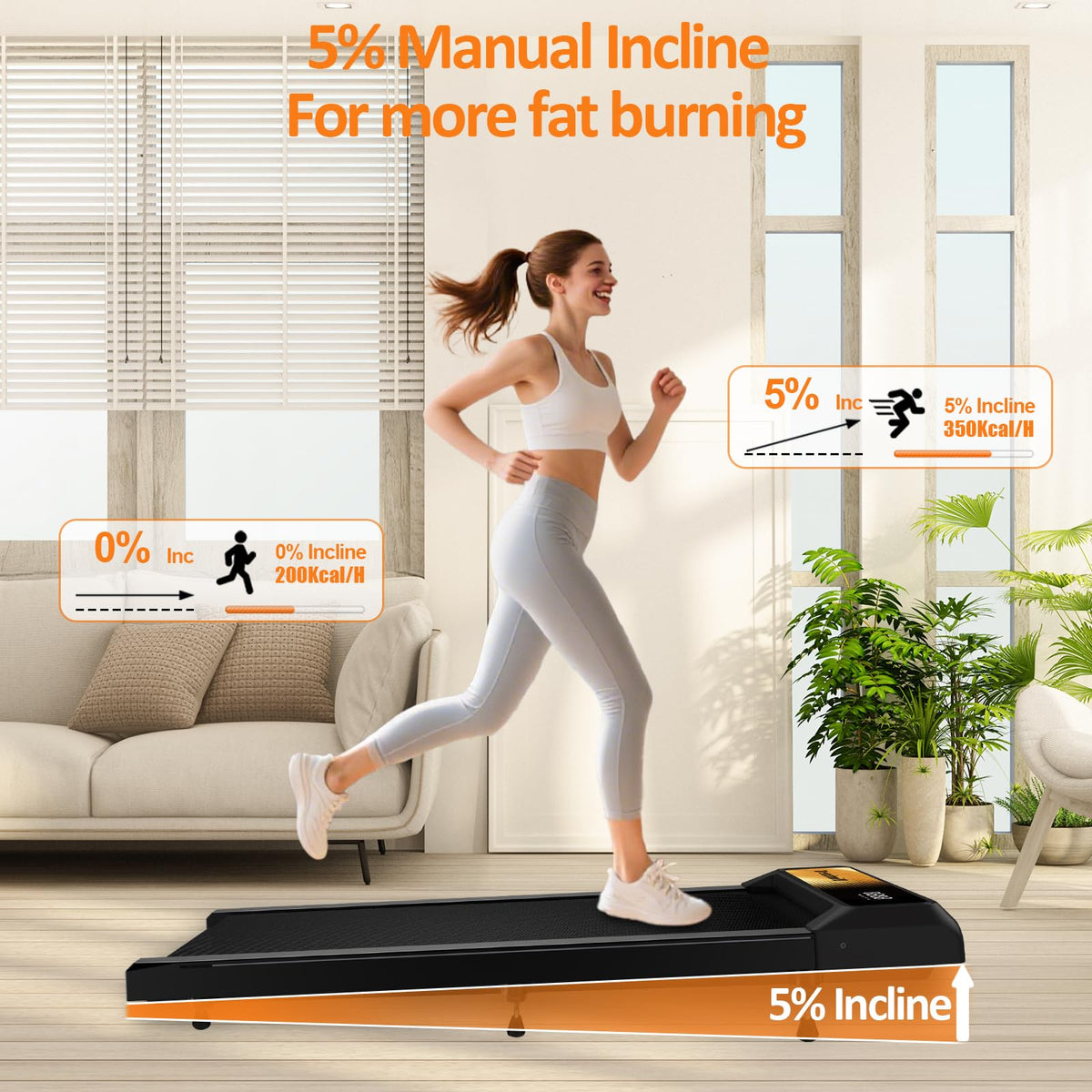 2.5HP Incline Walking Pad Treadmill with Remote H30000