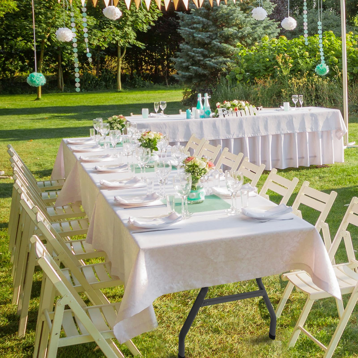 6 ft Plastic Folding Table with Carry Handle E533127