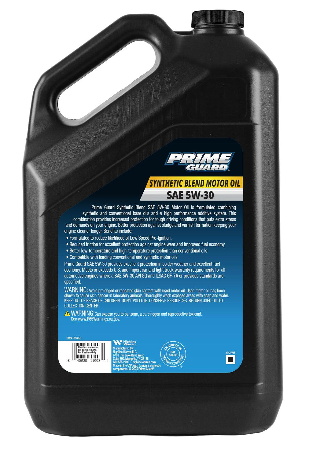 Synthetic Blend SAE 5W-30 Motor Oil 5 Quart Pack of 3 I94932