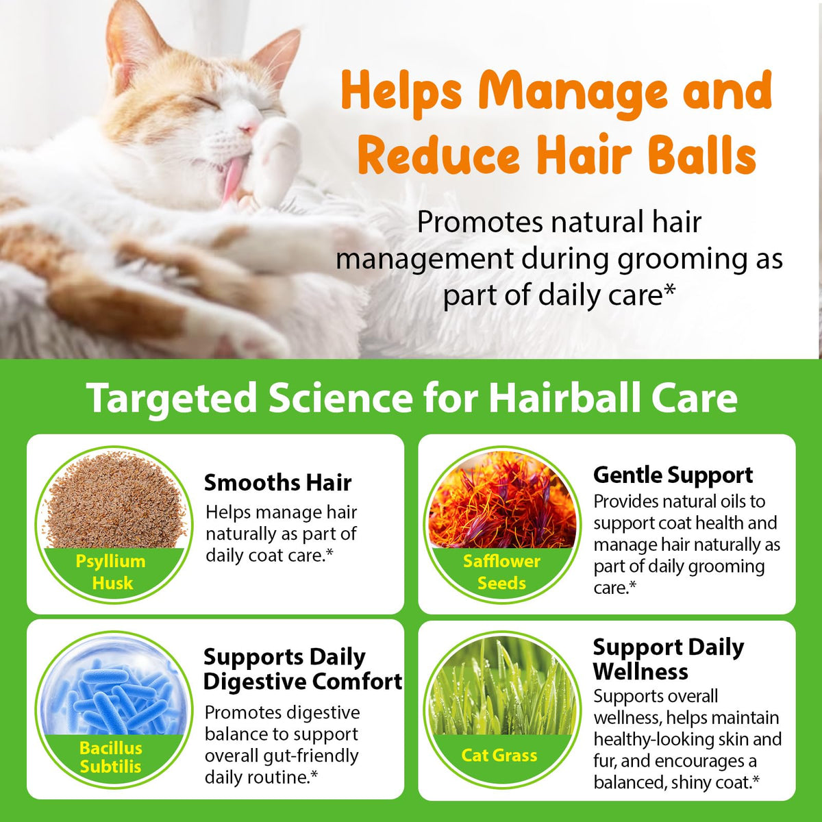 Natural Cat Hairball Treatment with Vitamins U69584