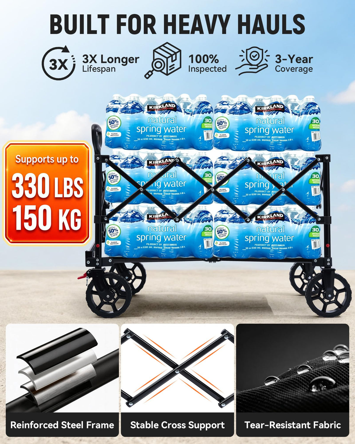 150L Foldable Heavy Duty Wagon O856