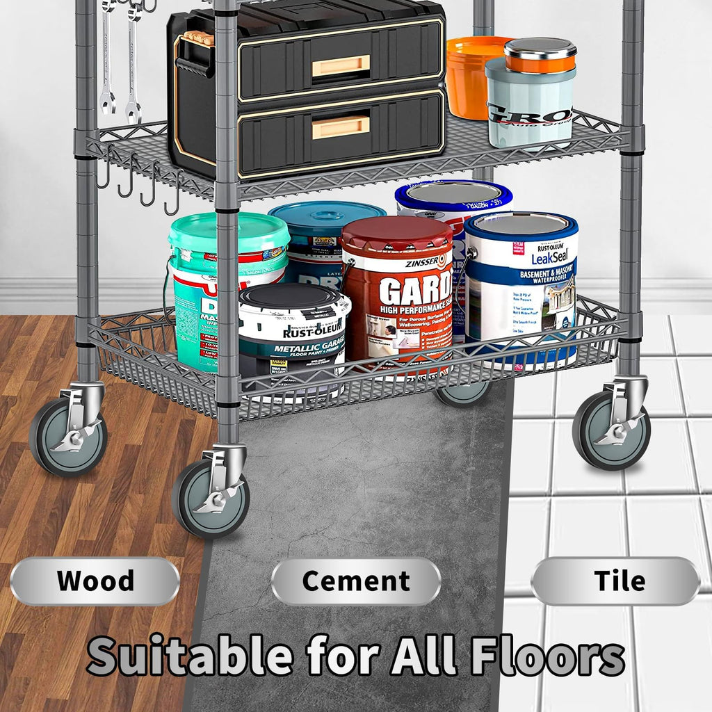 4 inches Casters for Wire Shelving Racks, Set of 4 S491