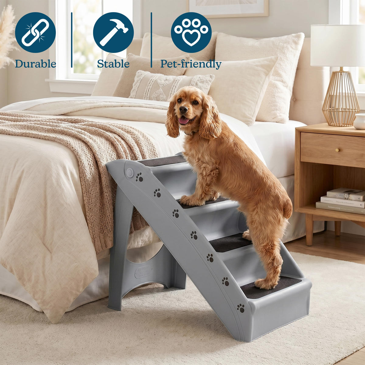 Lightweight Durable Plastic Dog Stairs G428