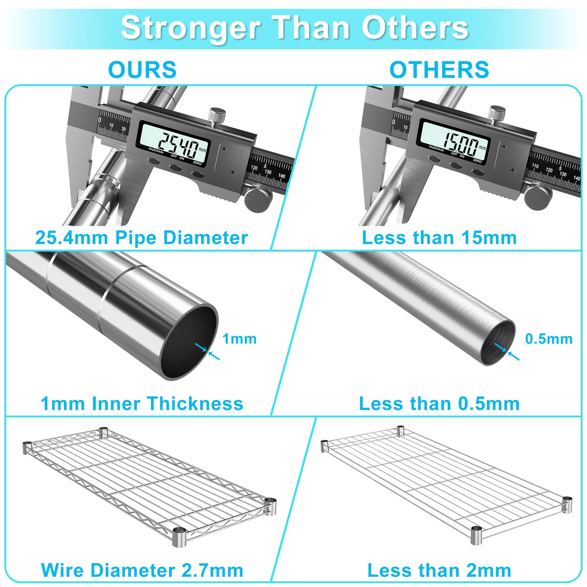 3-Tier Heavy Duty Metal Storage Shelves with Casters V58289