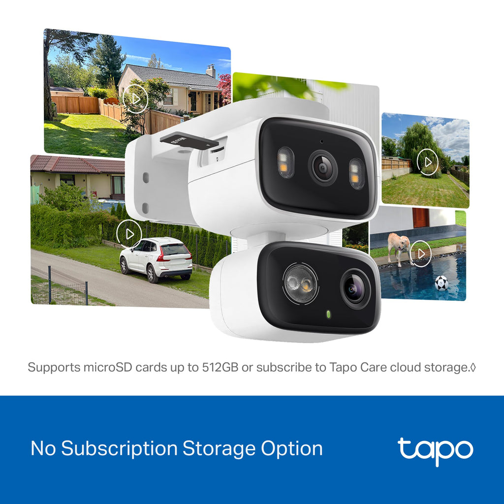 2K Indoor/Outdoor Dual Lens Pan/Tilt Wired Security Camera D8579
