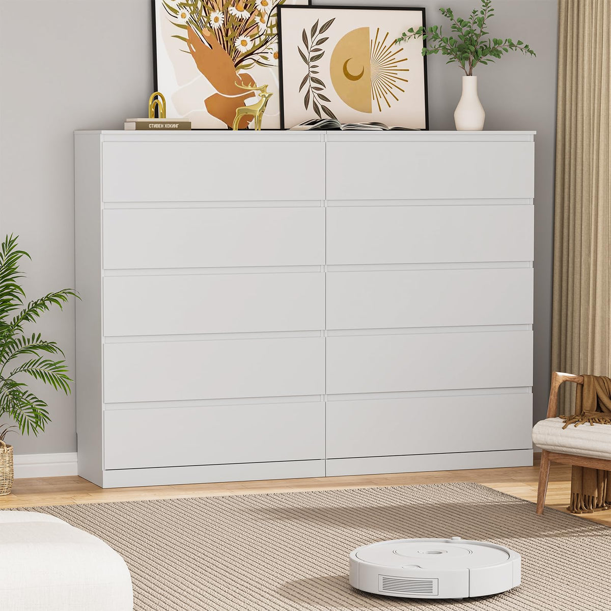 White 5 Drawer Dresser C9935