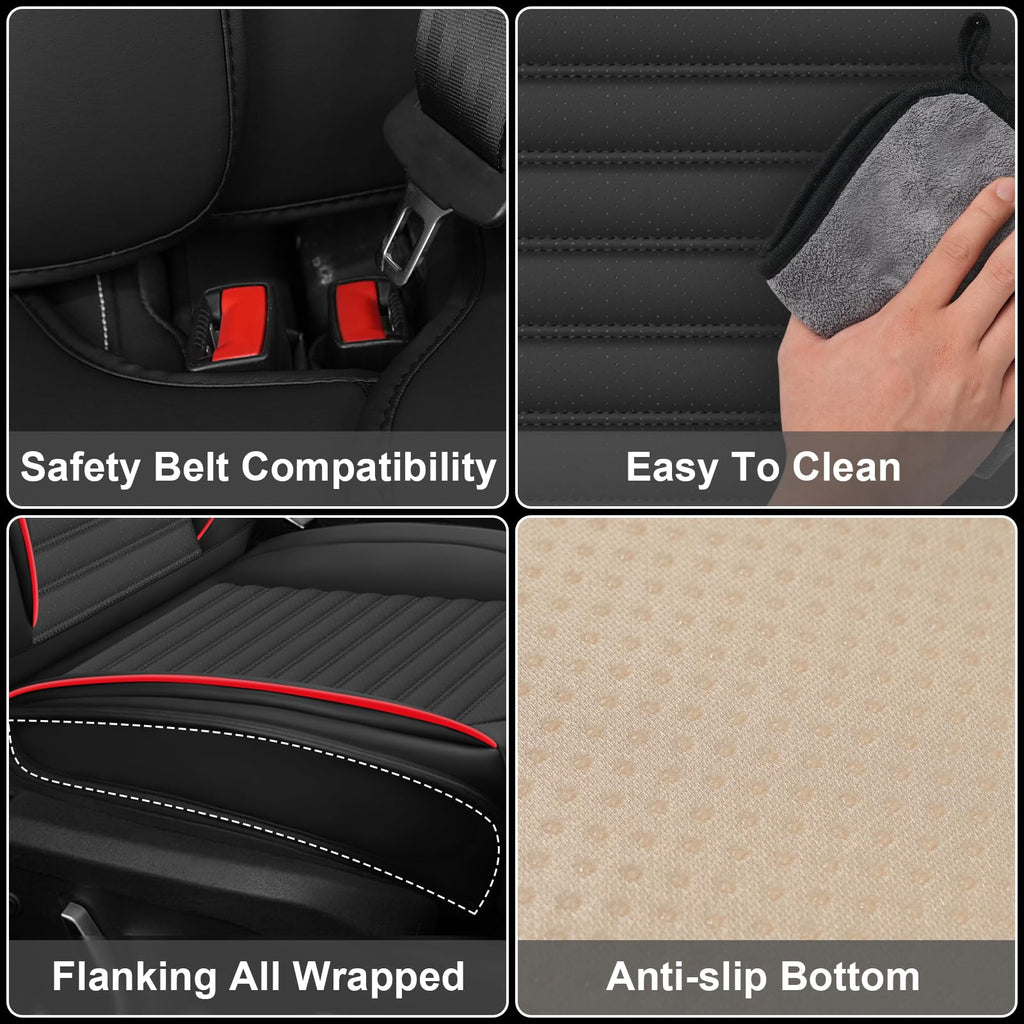 Custom Fit Seat Covers Full Set Black and Red F2127