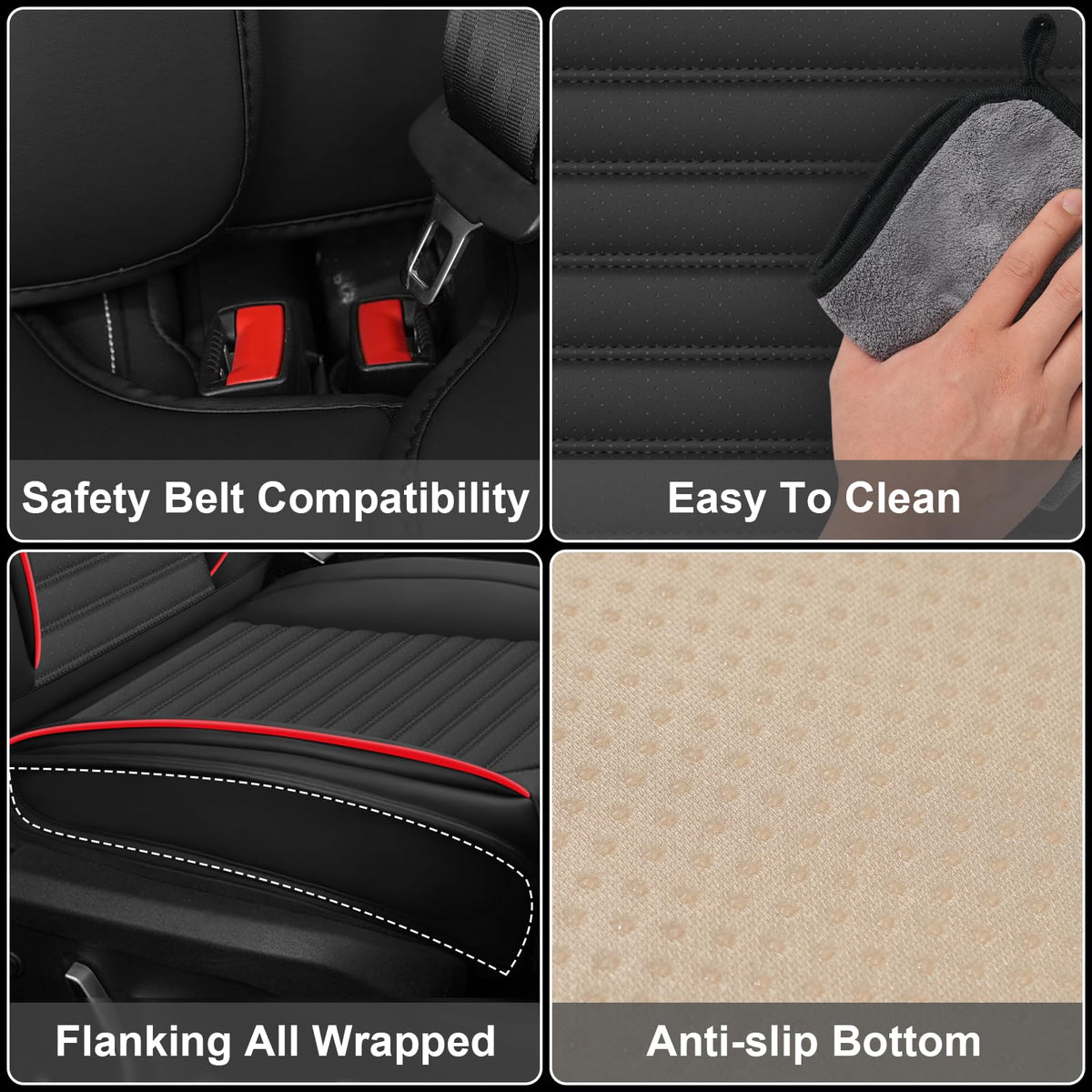 Custom Fit Seat Covers Full Set Black and Red F2127