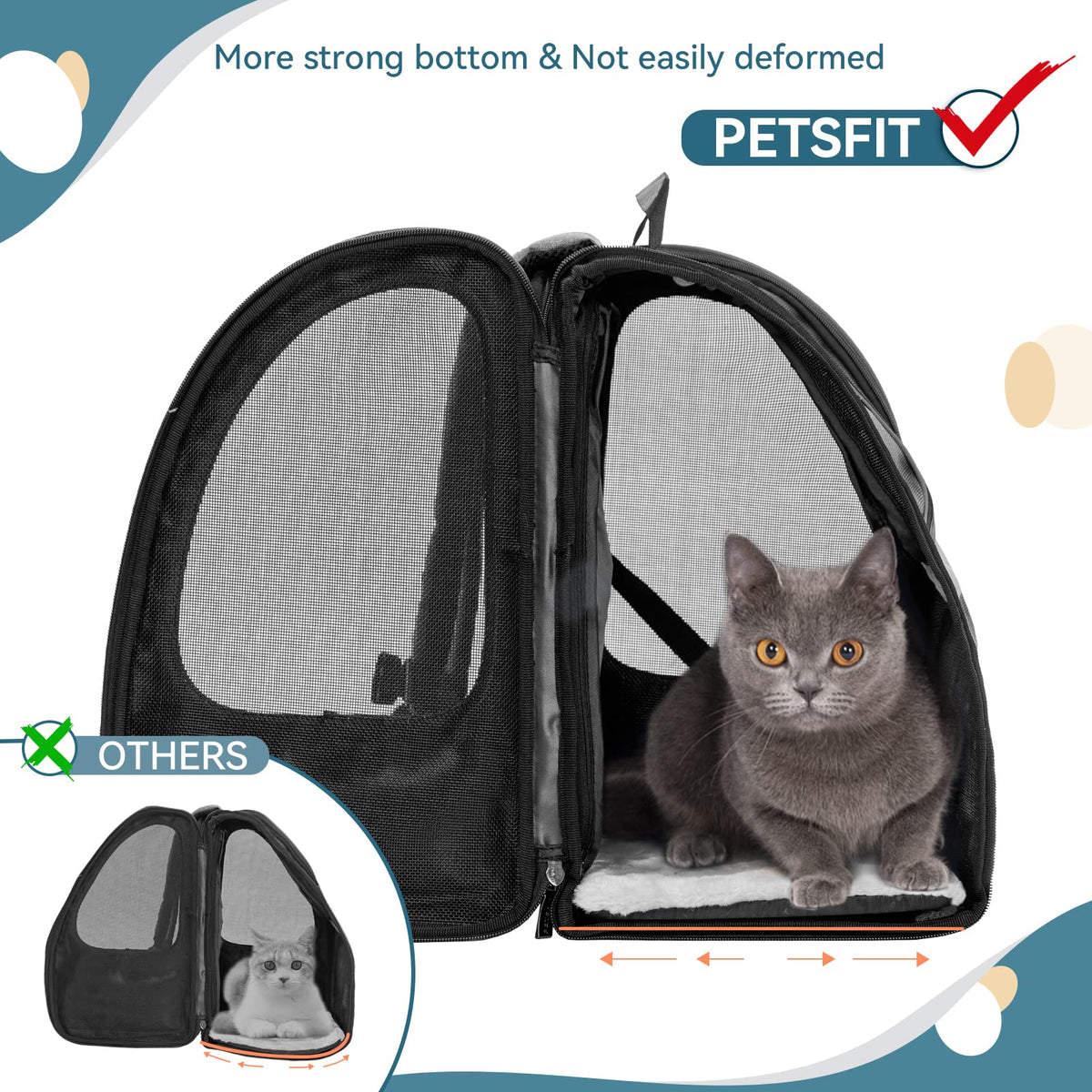 Dog Backpack Carrier with Fleece Mat N332295
