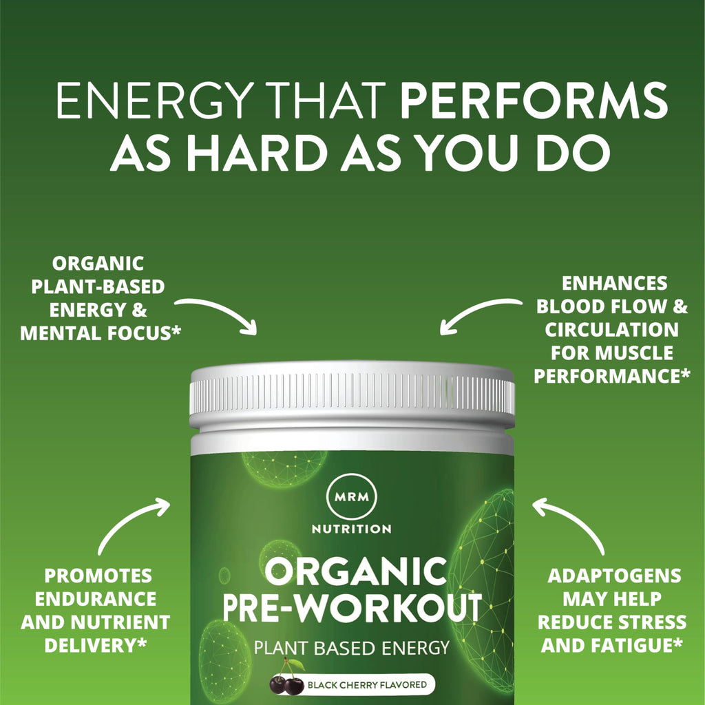 Organic Pre-Workout Powder Black Cherry 20 Servings L7277