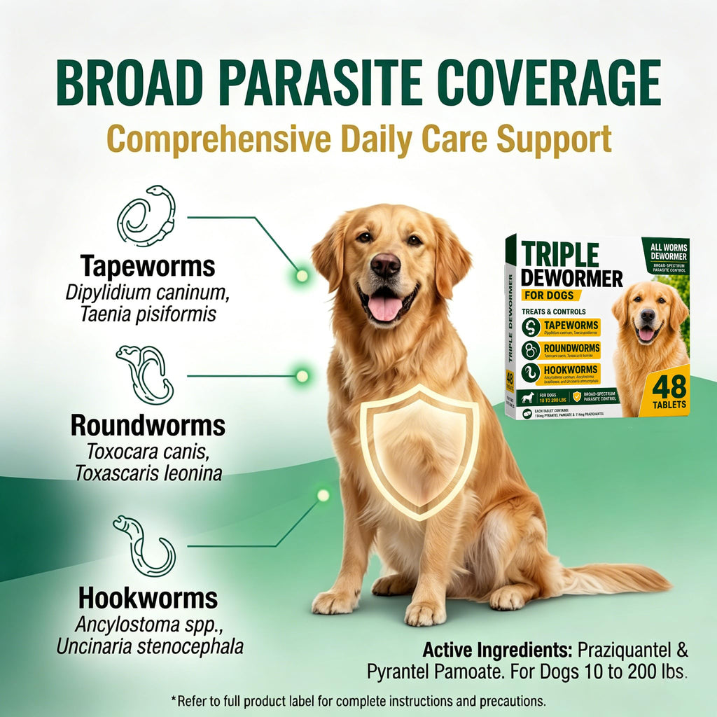 Pyrantel Pamoate and Praziquantel Dog Dewormer Tablet - 48 Tablets U8992