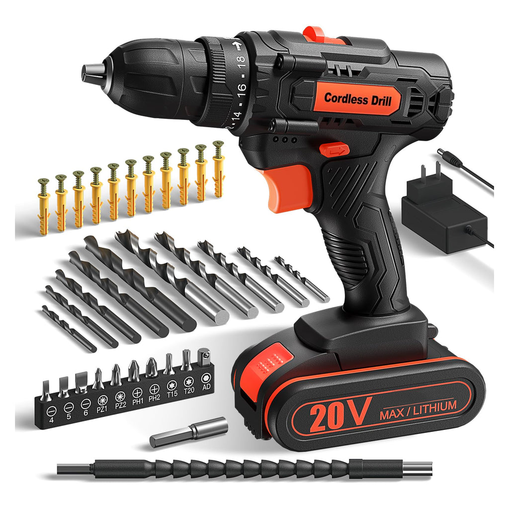 20V Cordless Drill Set with 42 Accessories J733