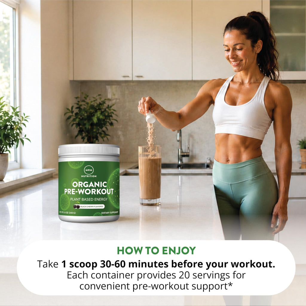 Organic Pre-Workout Powder Black Cherry 20 Servings L7277