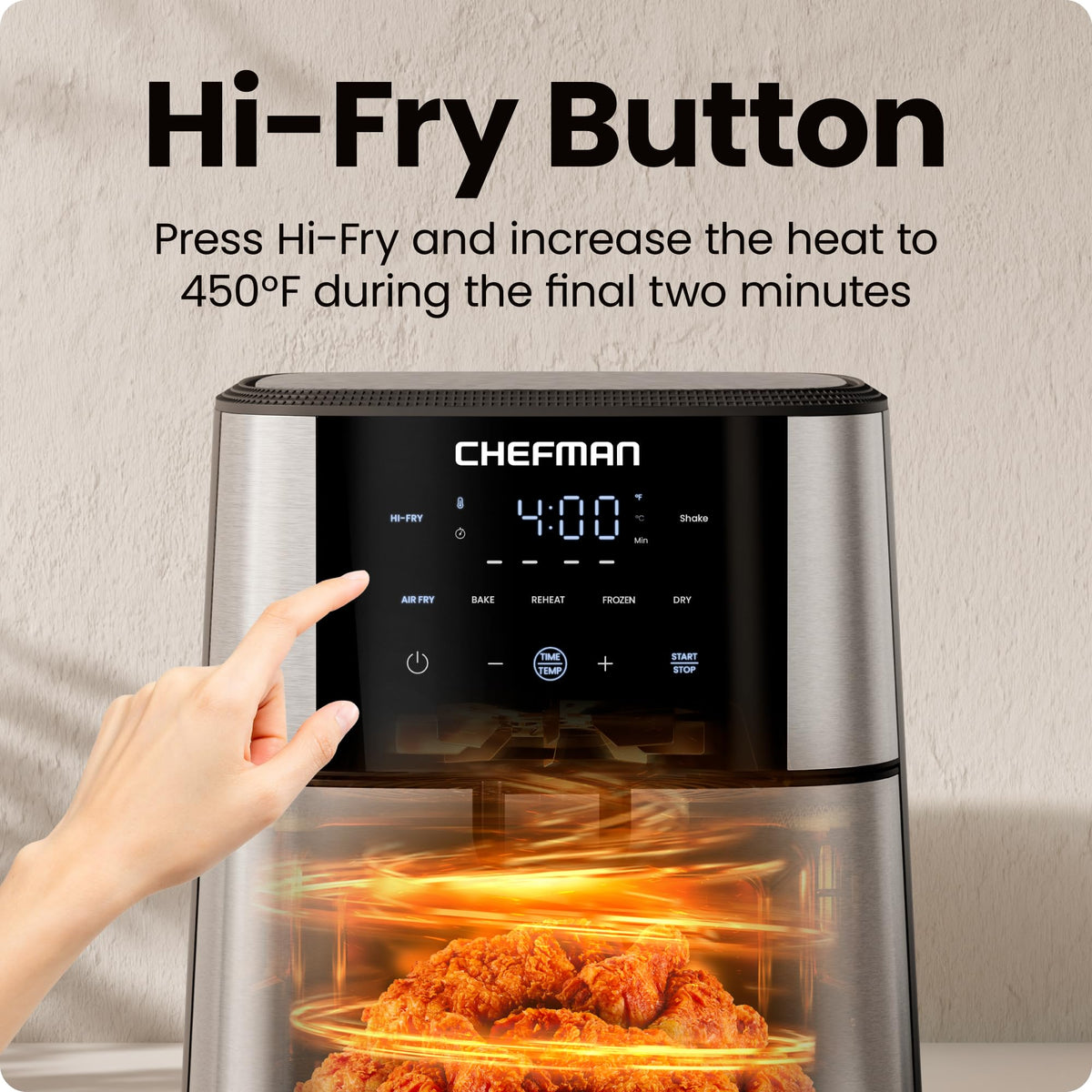6 Qt 5-in-1 Nonstick Stainless Steel Air Fryer P213