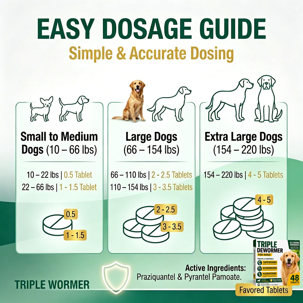 Pyrantel Pamoate and Praziquantel Dog Dewormer Tablet - 48 Tablets U8992