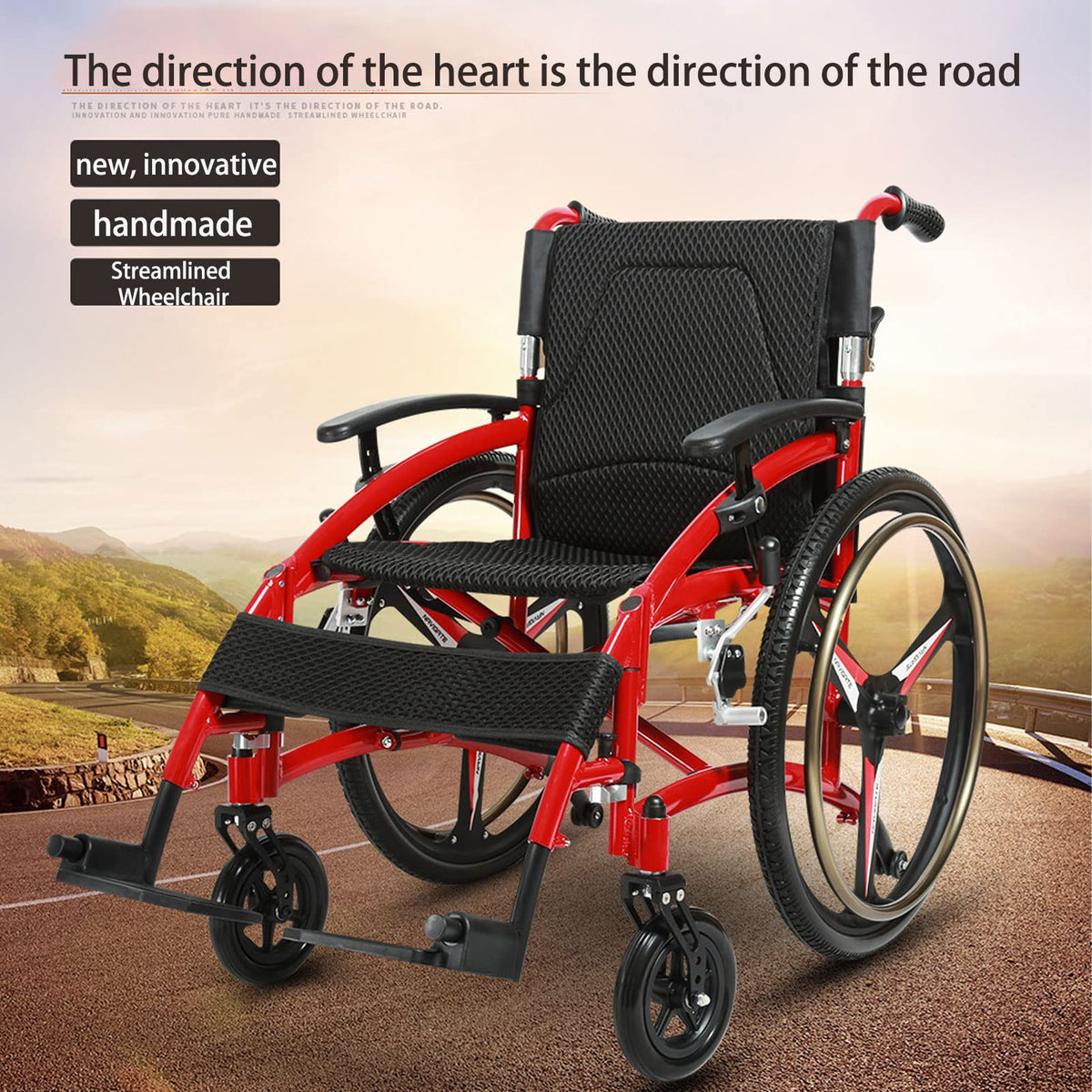 Folding Transport Wheelchair with Detachable Full Arms and Elevating Leg Rest C3161