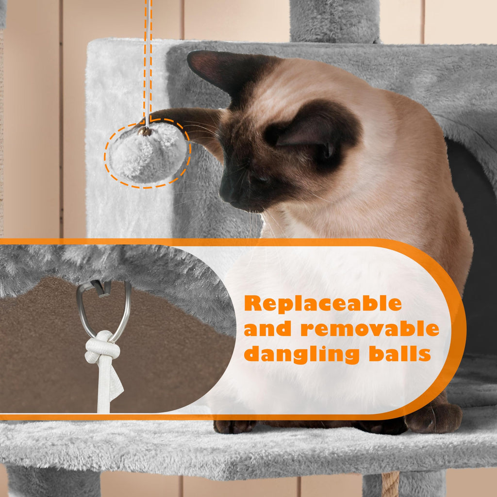 Tall Cat Tree with Condo Scratching Post F90528