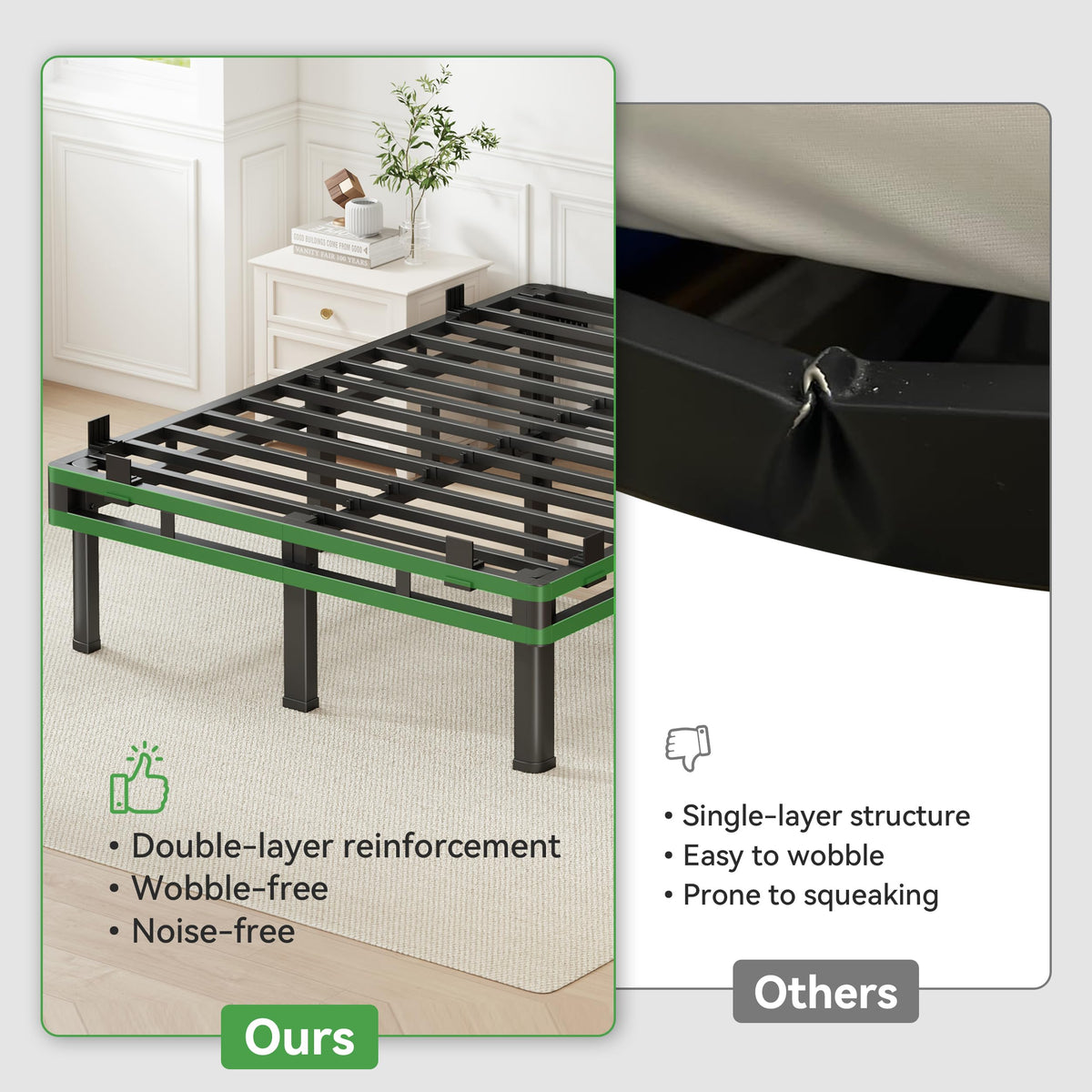 Queen 18 inch Metal Bed Frame T3865