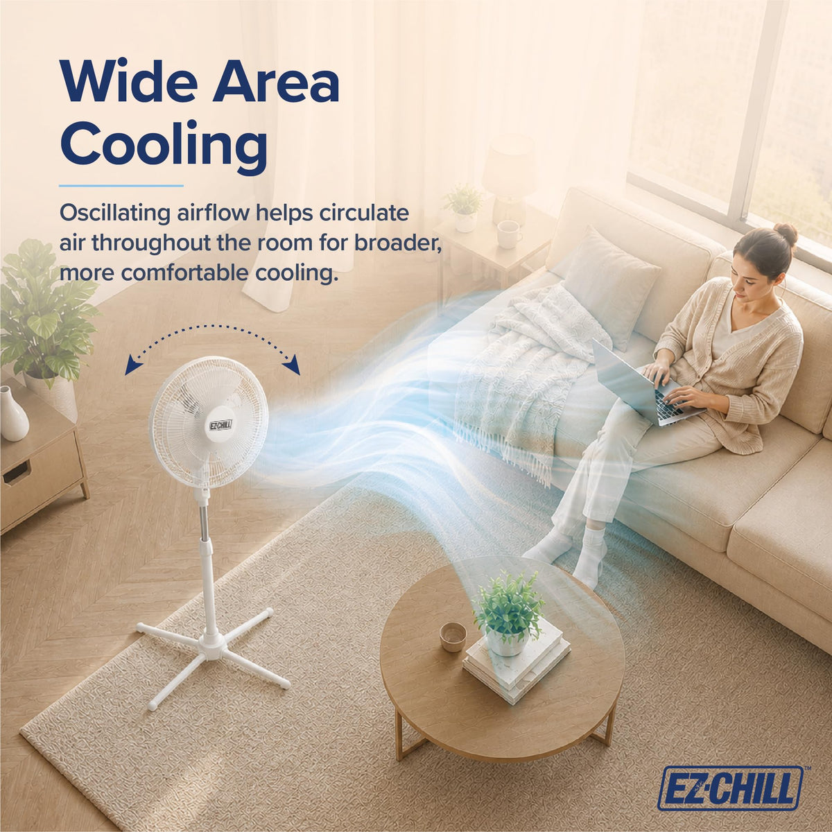 16" Oscillating Pedestal Fan White P15982