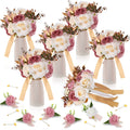 12 Pcs Artificial Bouquets and Boutonniere Set Rose White S155151