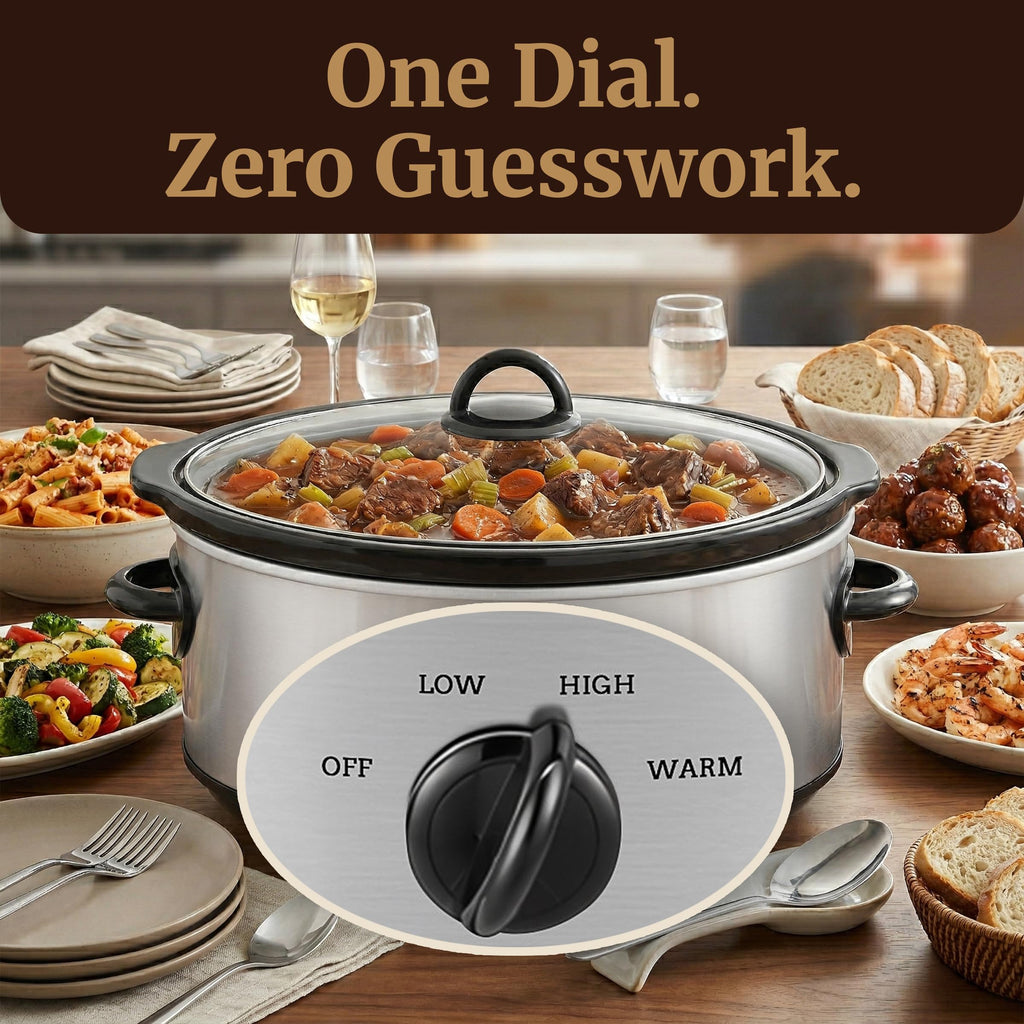 Dishwasher-Safe 7 Qt Stainless Steel Slow Cooker Pot L830500