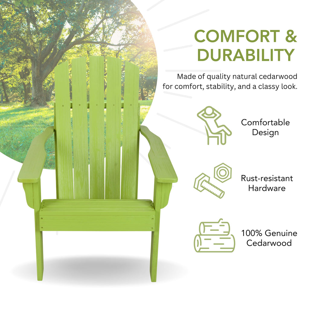 Lime Green Wooden Adirondack Chair X46717