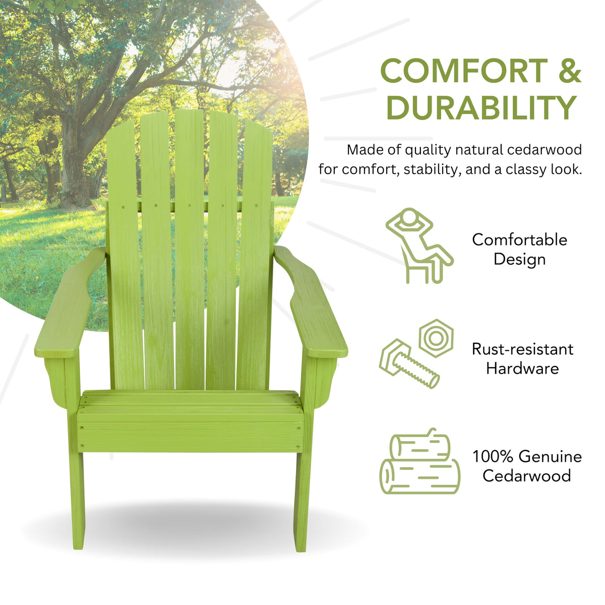 Lime Green Wooden Adirondack Chair X46717